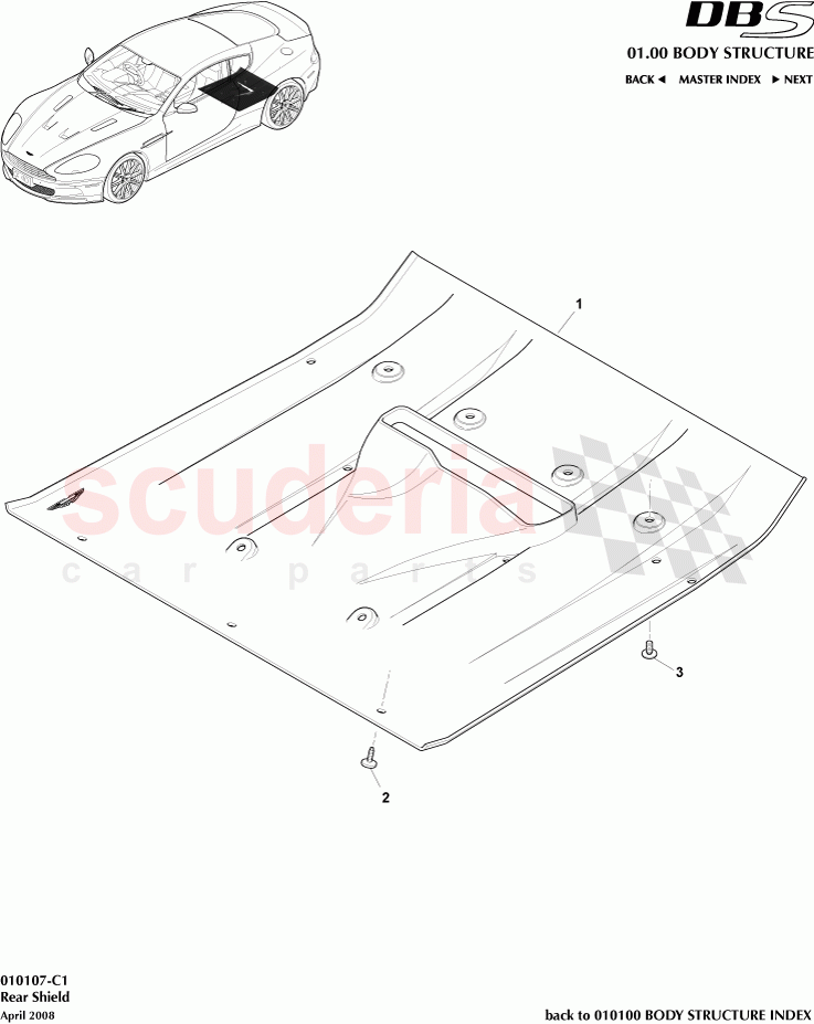 Rear Shield of Aston Martin Aston Martin DBS V12