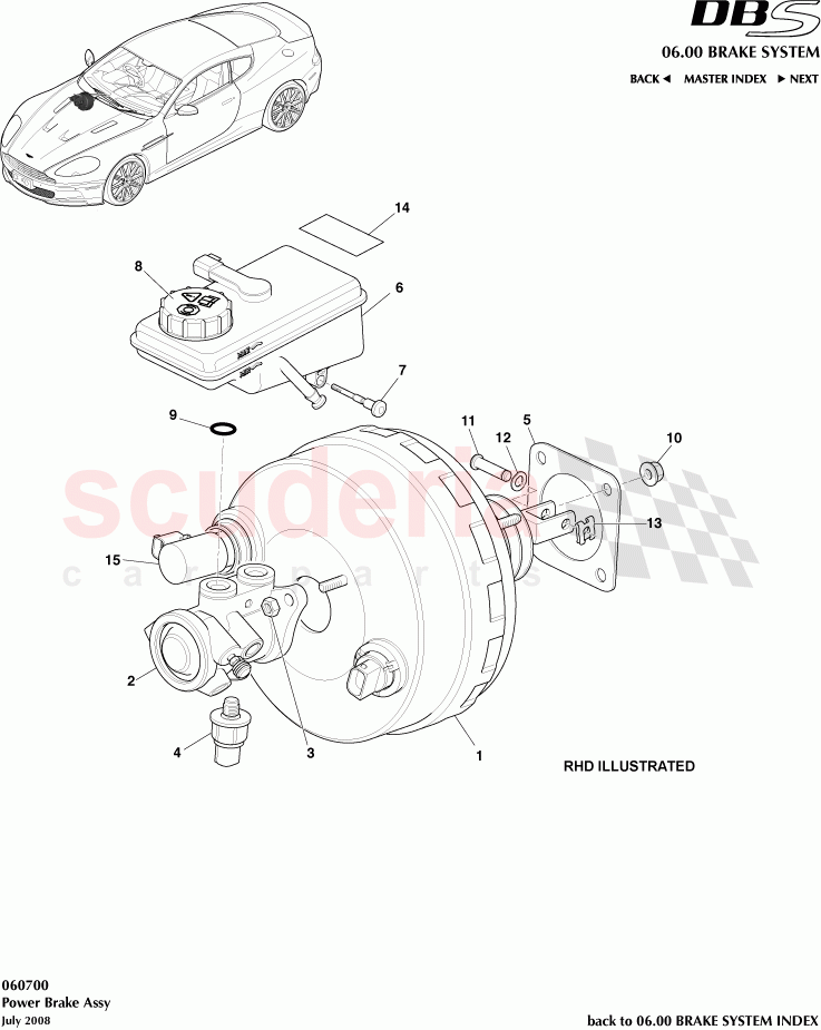 Power Brake Assembly of Aston Martin Aston Martin DBS V12