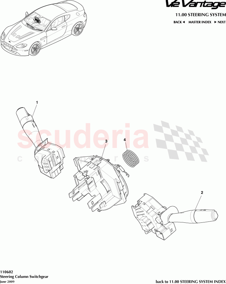 Steering Column Switchgear of Aston Martin Aston Martin V12 Vantage