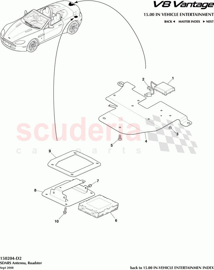 SDARS Antenna (Roadster) of Aston Martin Aston Martin V8 Vantage