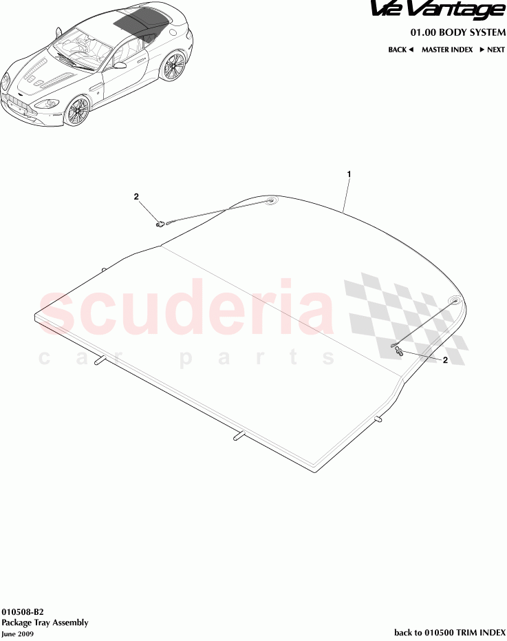 Package Tray Assembly of Aston Martin Aston Martin V12 Vantage