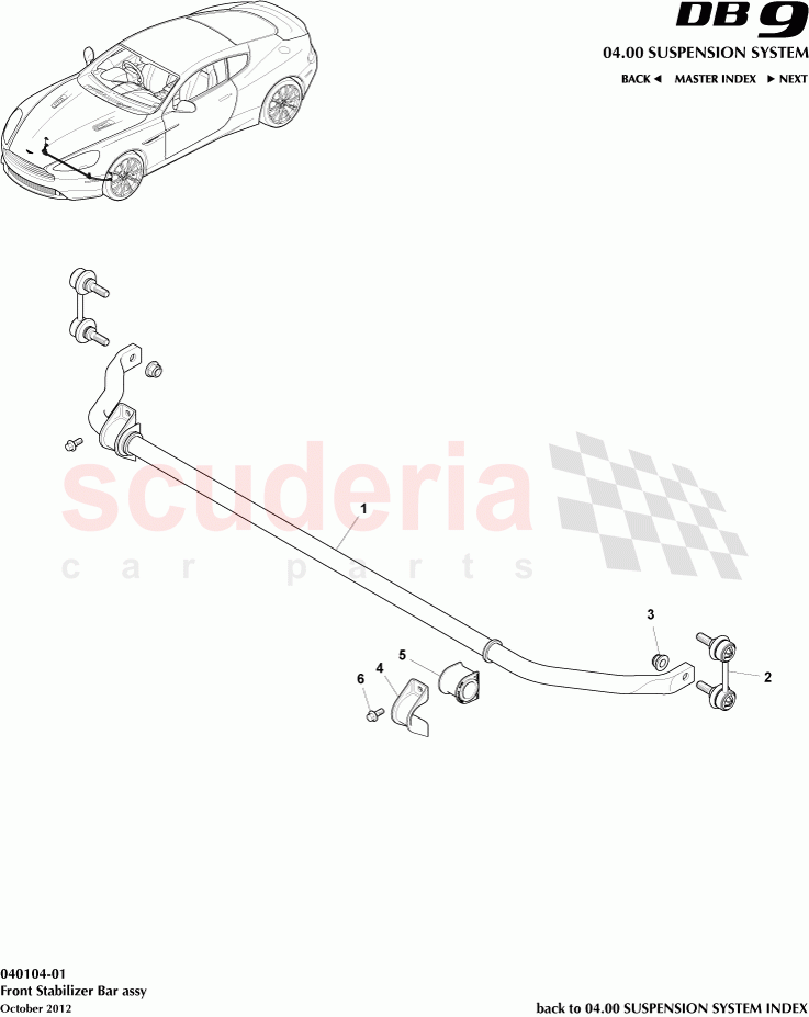 Front Stabilizer Bar Assembly of Aston Martin Aston Martin DB9 (2013-2016)