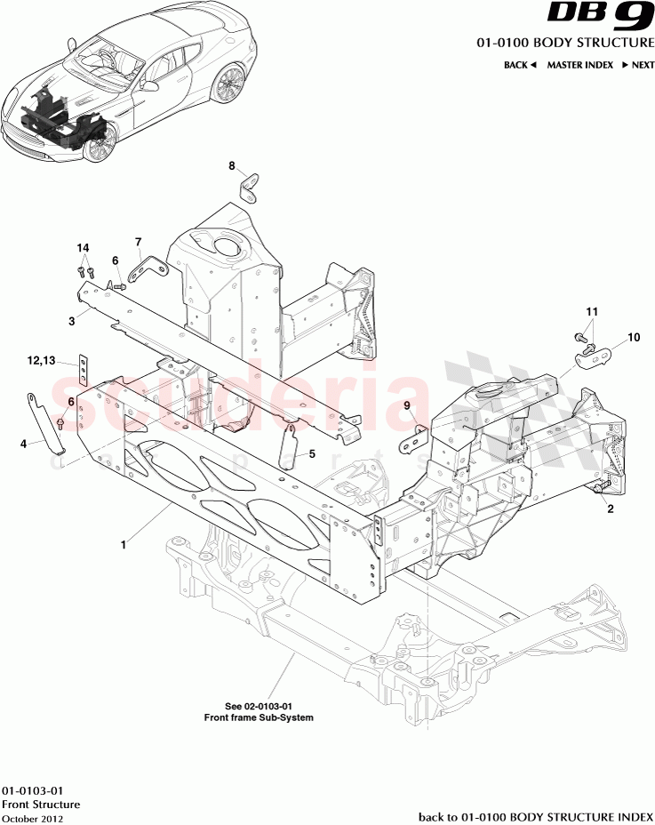 Front Structure of Aston Martin Aston Martin DB9 (2013-2016)