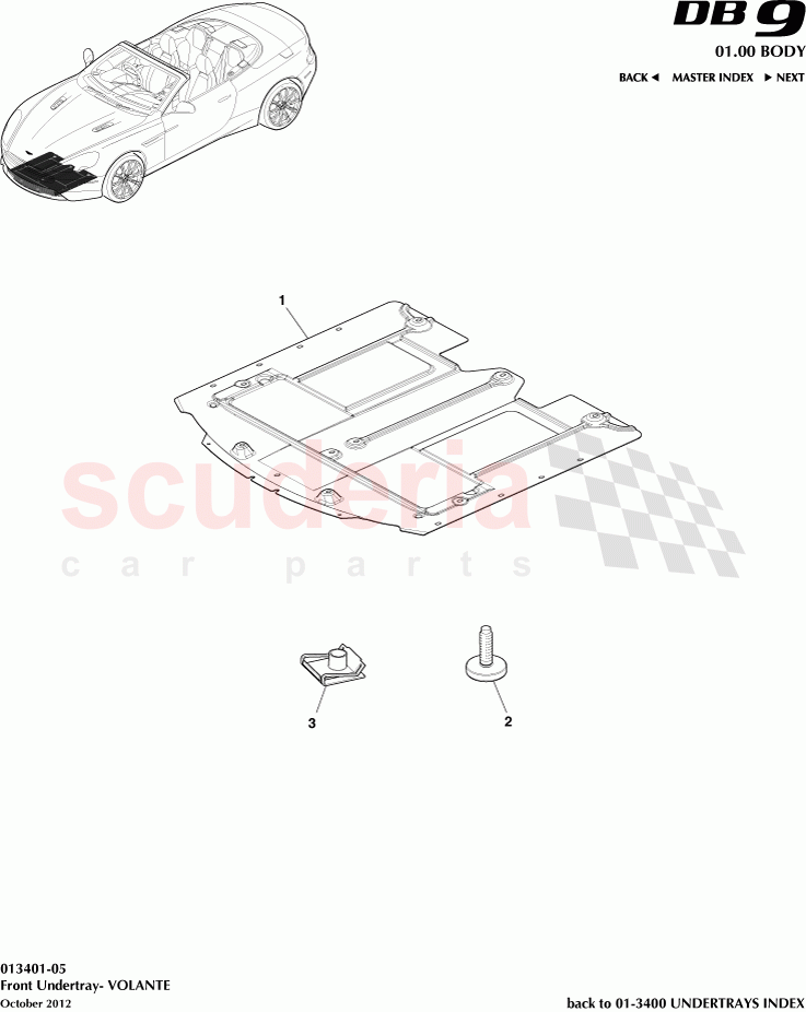 Front Undertray, VOLANTE of Aston Martin Aston Martin DB9 (2013-2016)