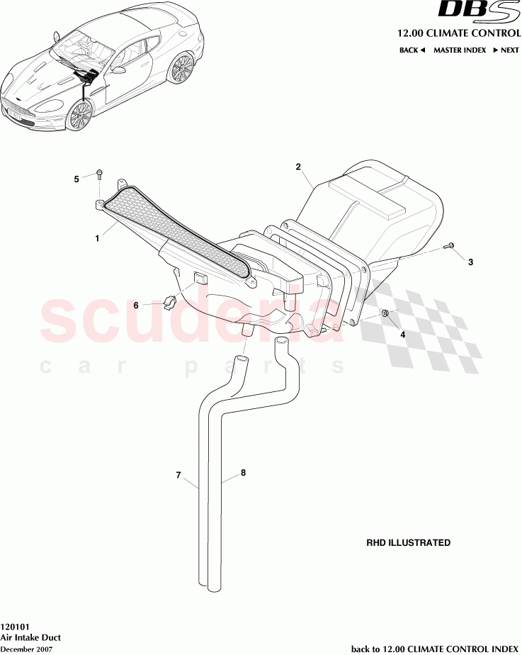 Air Intake Duct of Aston Martin Aston Martin DBS V12