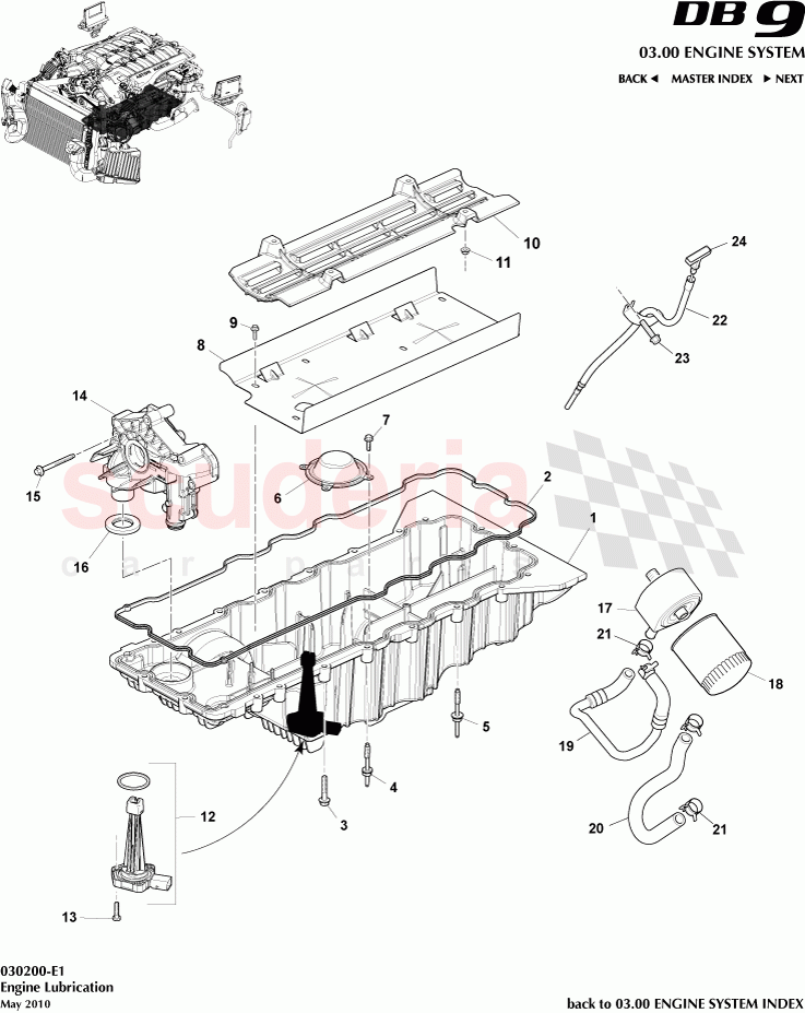 Engine Lubrication of Aston Martin Aston Martin DB9 (2004-2012)