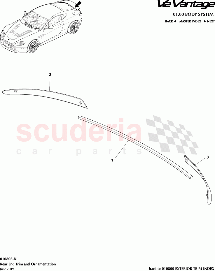 Rear End Trim and Ornamentation of Aston Martin Aston Martin V12 Vantage