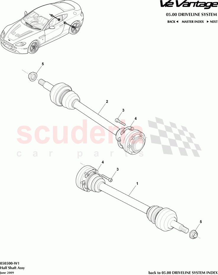 Half Shaft Assembly of Aston Martin Aston Martin V12 Vantage