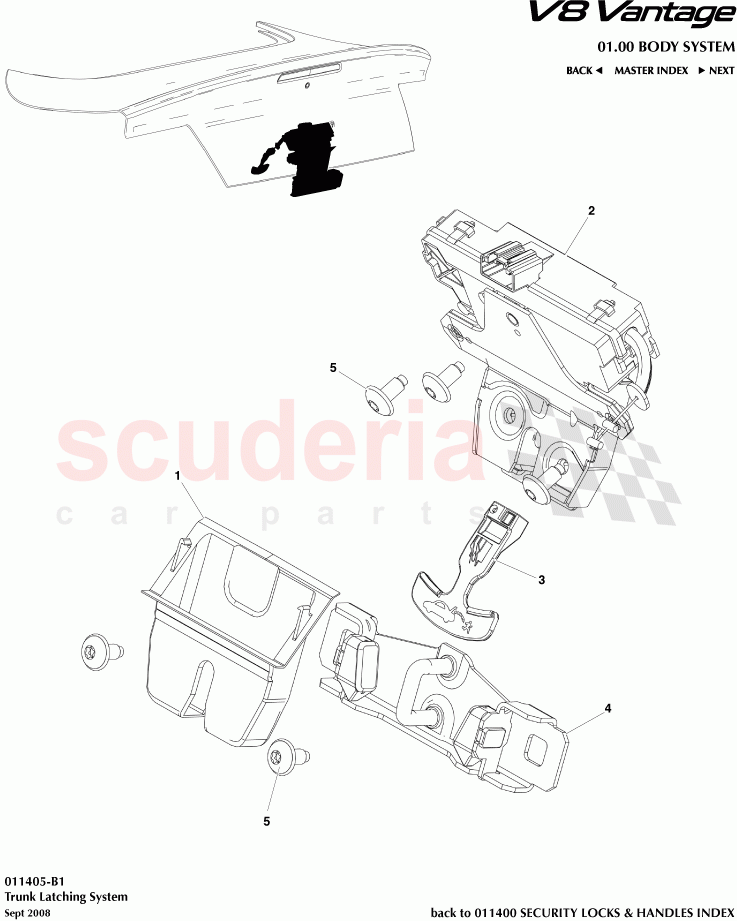 Trunk Latching System of Aston Martin Aston Martin V8 Vantage