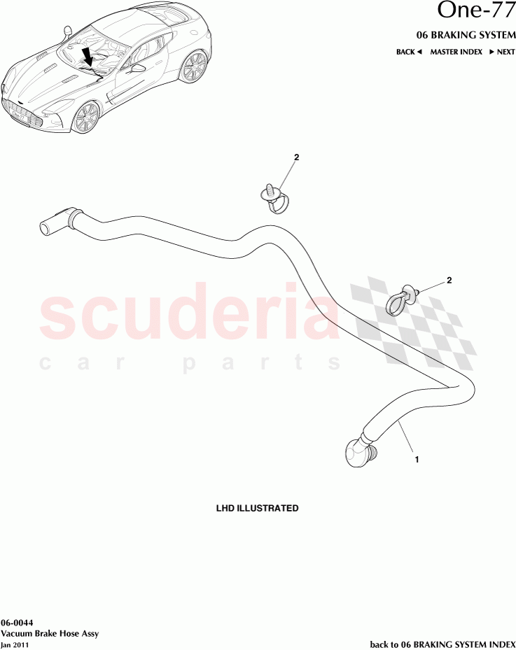 Vacuum Brake Hose Assembly of Aston Martin Aston Martin One-77