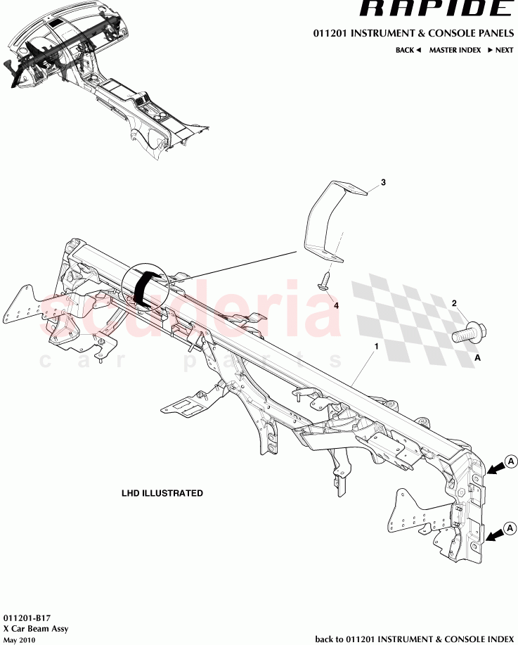 Car Beam Assembly of Aston Martin Aston Martin Rapide