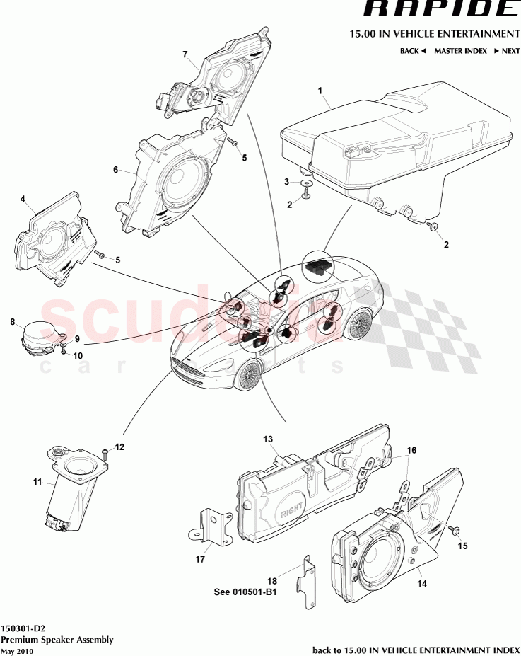 Premium Speaker Assembly of Aston Martin Aston Martin Rapide