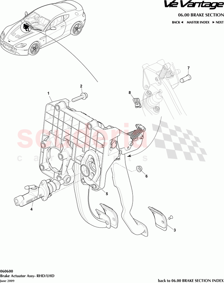 Brake Actuator Assembly of Aston Martin Aston Martin V12 Vantage