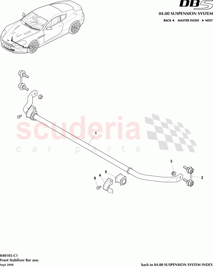 Front Stabilizer Bar Assembly of Aston Martin Aston Martin DBS V12