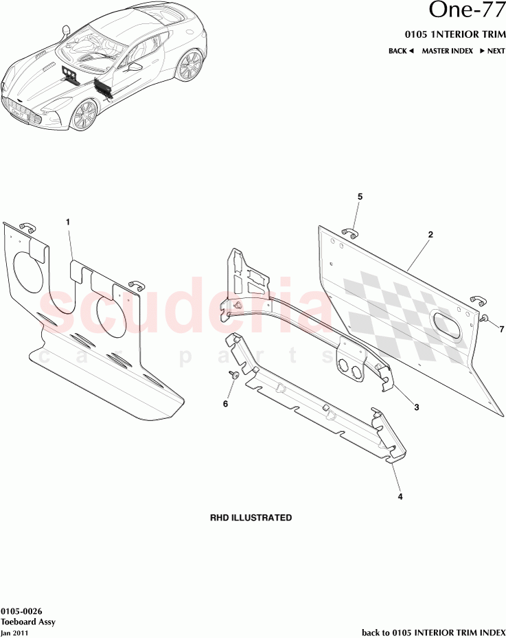 Toeboard Assembly of Aston Martin Aston Martin One-77