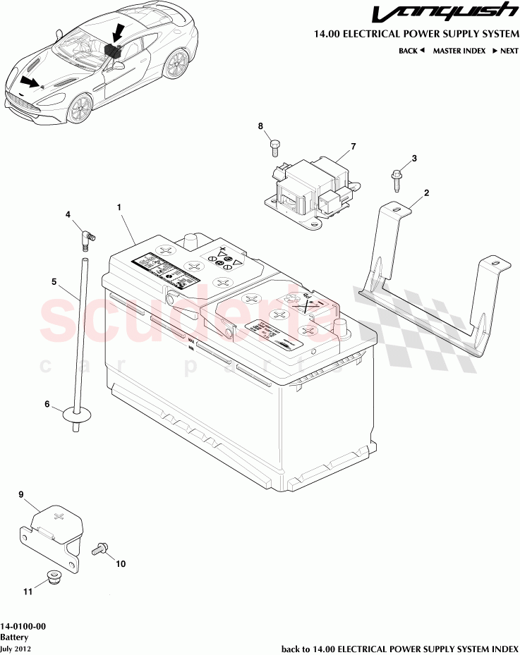 Battery of Aston Martin Aston Martin Vanquish (2012+)