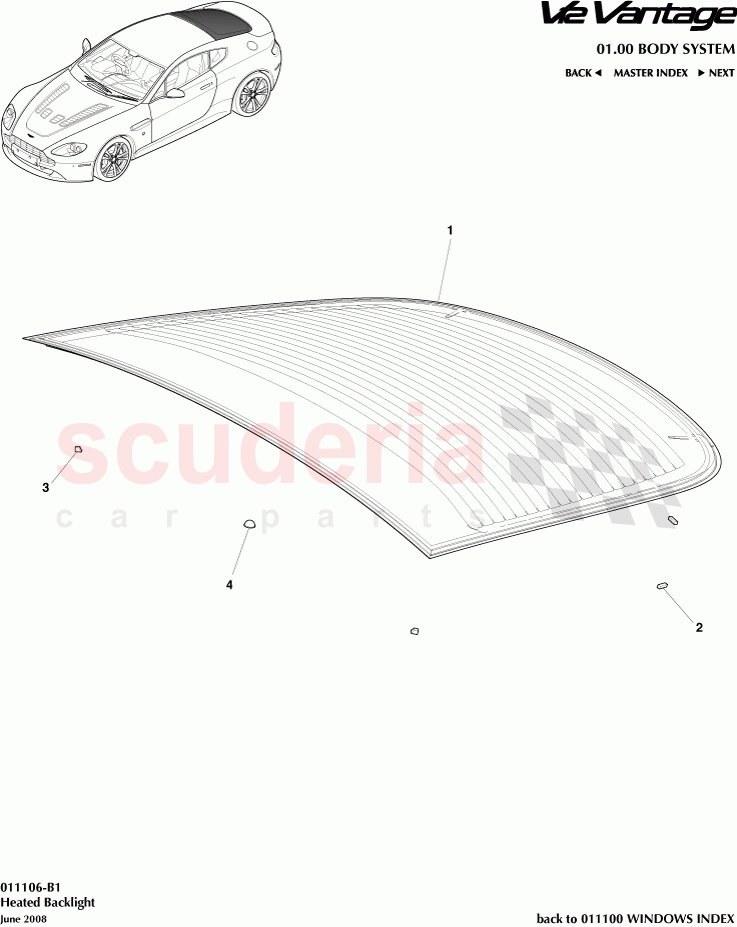 Heated Backlight of Aston Martin Aston Martin V12 Vantage