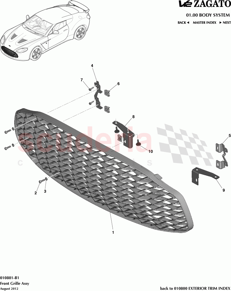 Front Grille Assembly of Aston Martin Aston Martin V12 Zagato