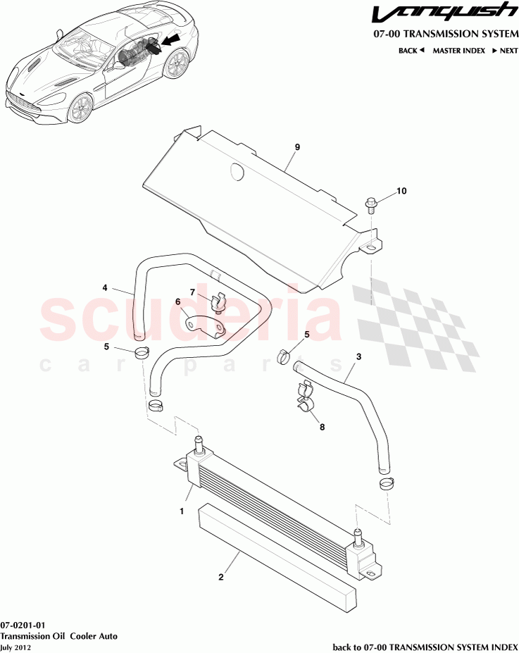 Transmission Oil Cooler Auto of Aston Martin Aston Martin Vanquish (2012+)