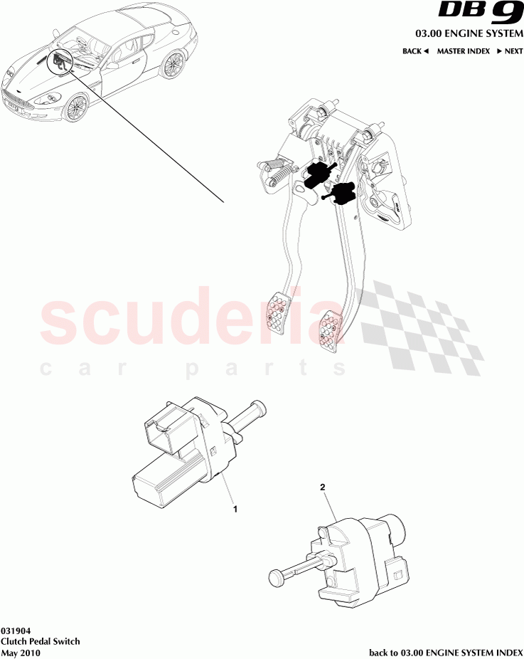 Clutch Pedal Switch of Aston Martin Aston Martin DB9 (2004-2012)