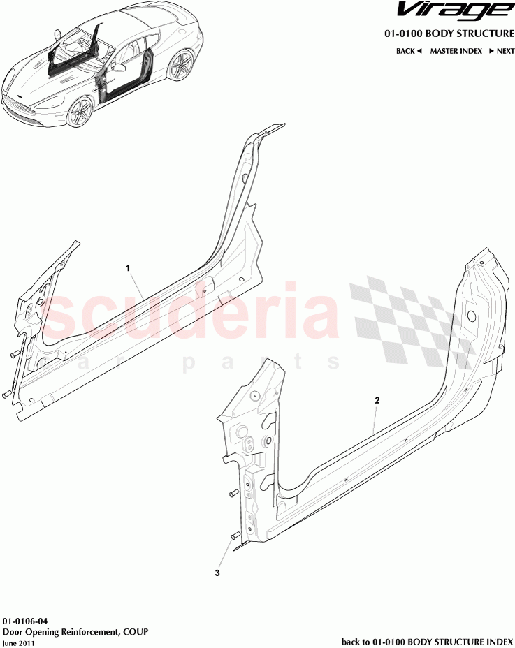 Door Opening Reinforcement, COUP of Aston Martin Aston Martin Virage