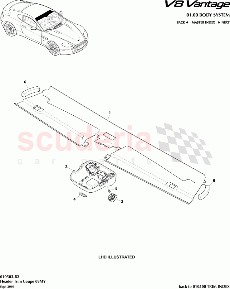 Header Trim Coupe (2009) of Aston Martin Aston Martin V8 Vantage