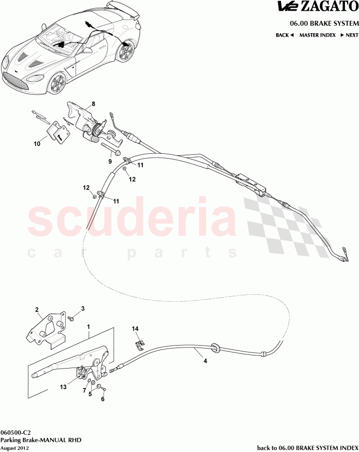 Parking Brake-MANUAL RHD of Aston Martin Aston Martin V12 Zagato