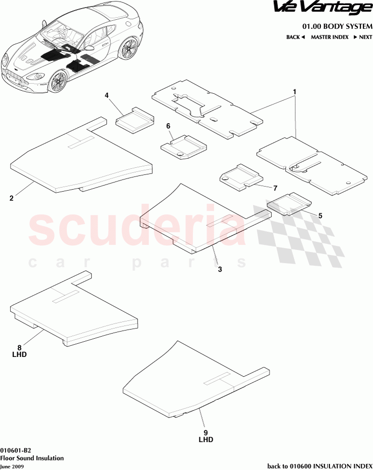 Floor Sound Insulation of Aston Martin Aston Martin V12 Vantage