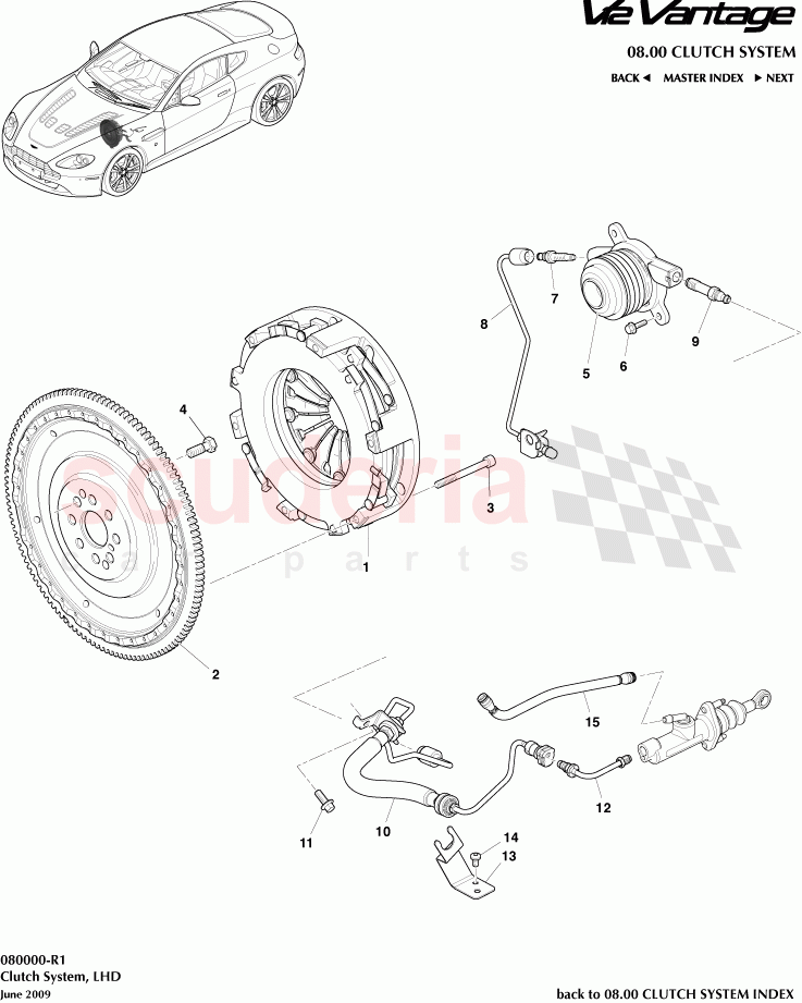 Clutch System (LHD) of Aston Martin Aston Martin V12 Vantage