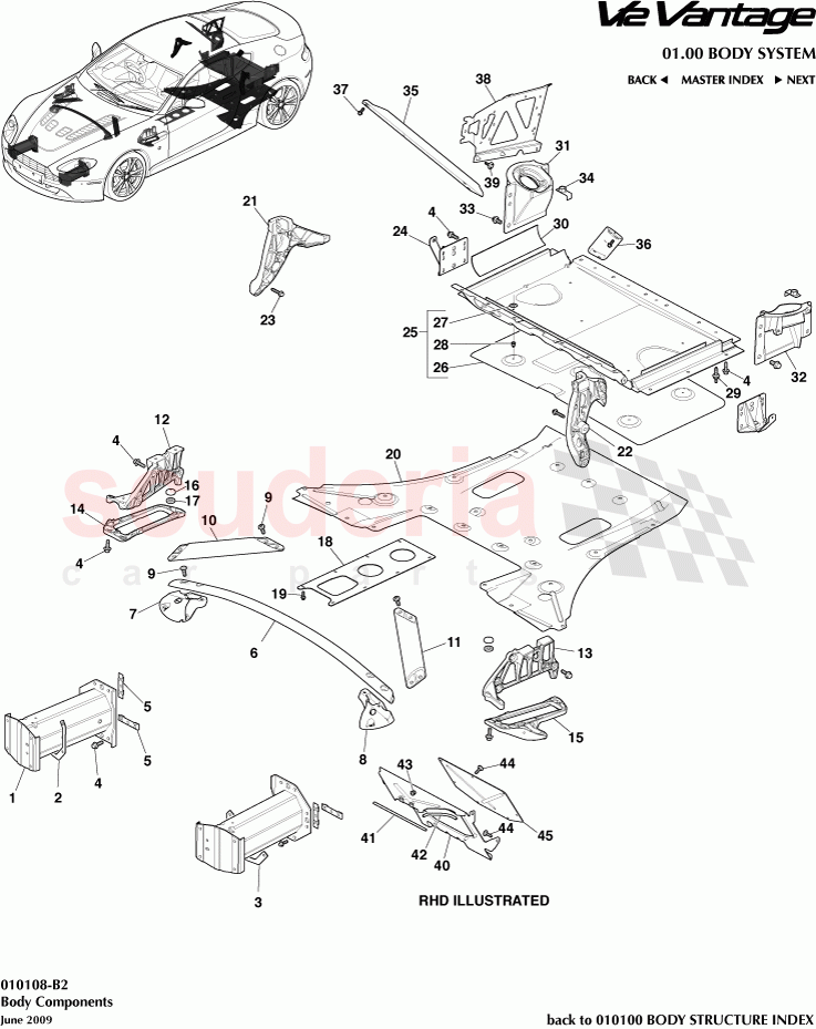 Body Components of Aston Martin Aston Martin V12 Vantage