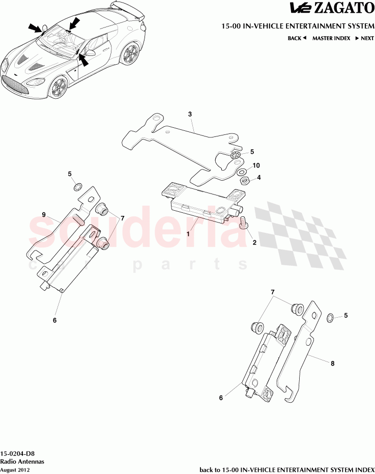 Radio Antennas of Aston Martin Aston Martin V12 Zagato