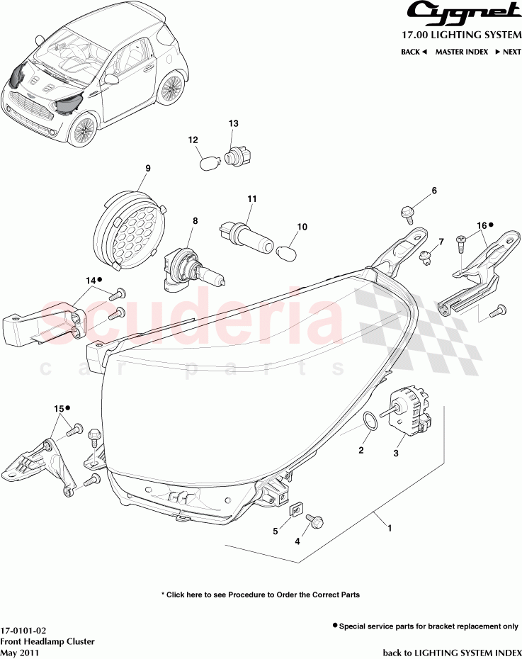 Front Headlamp Cluster of Aston Martin Aston Martin Cygnet