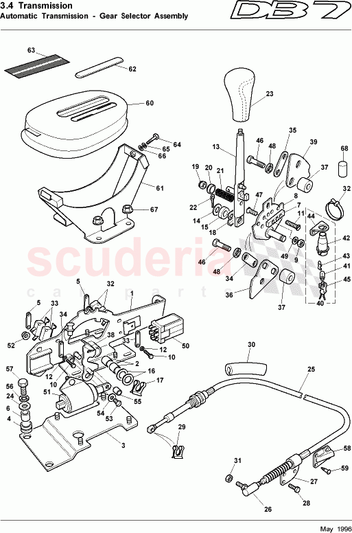 Auto Transmission Gear Selector Assembly of Aston Martin Aston Martin DB7 (1997)