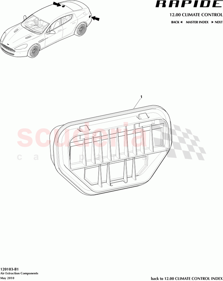 Air Extraction Components of Aston Martin Aston Martin Rapide