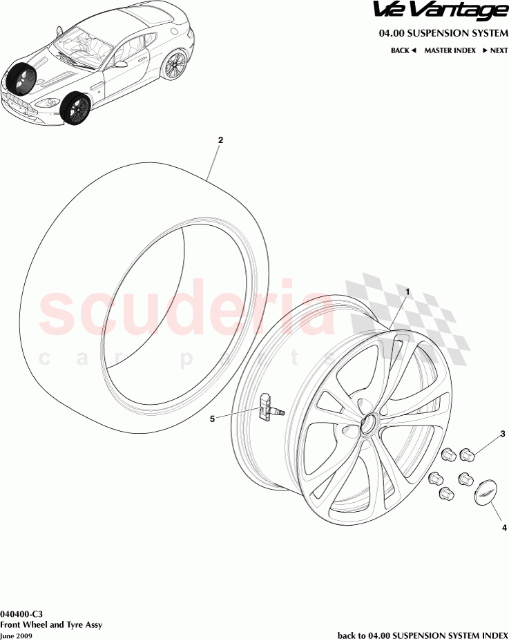 Front Wheel and Tyre Assembly of Aston Martin Aston Martin V12 Vantage