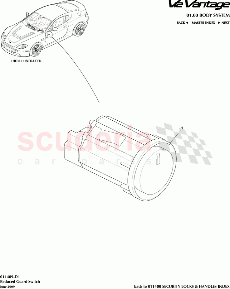 Reduced Guard Switch of Aston Martin Aston Martin V12 Vantage