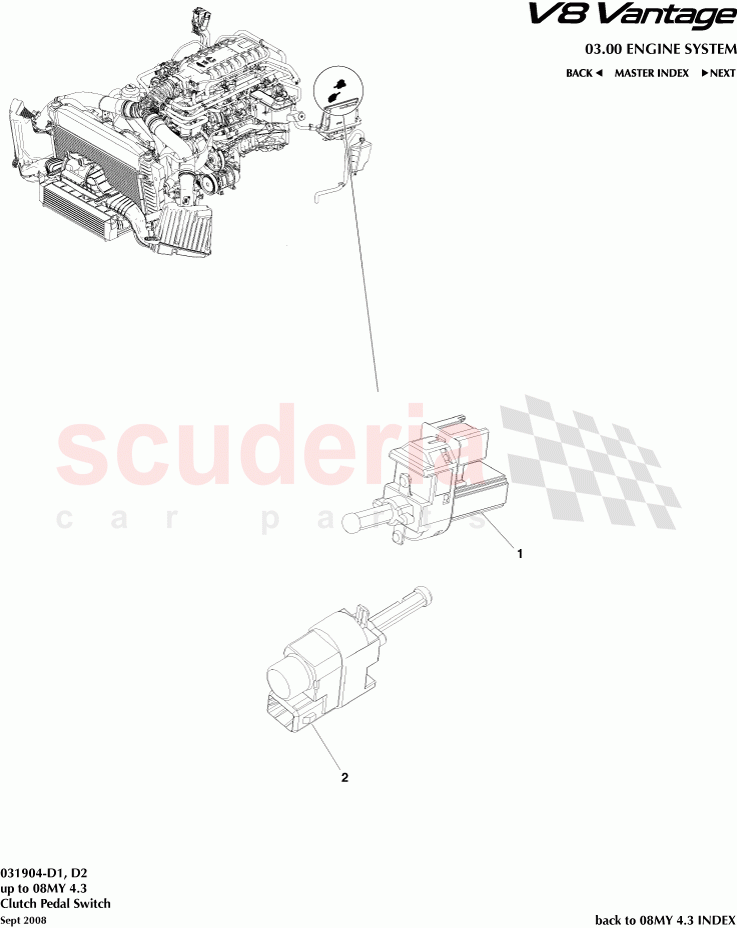 Clutch Pedal Switch of Aston Martin Aston Martin V8 Vantage