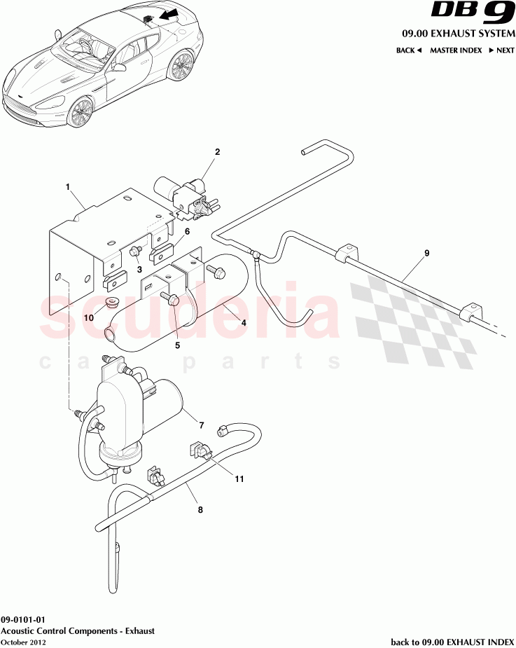 Acoustic Control Components - Exhaust of Aston Martin Aston Martin DB9 (2013-2016)