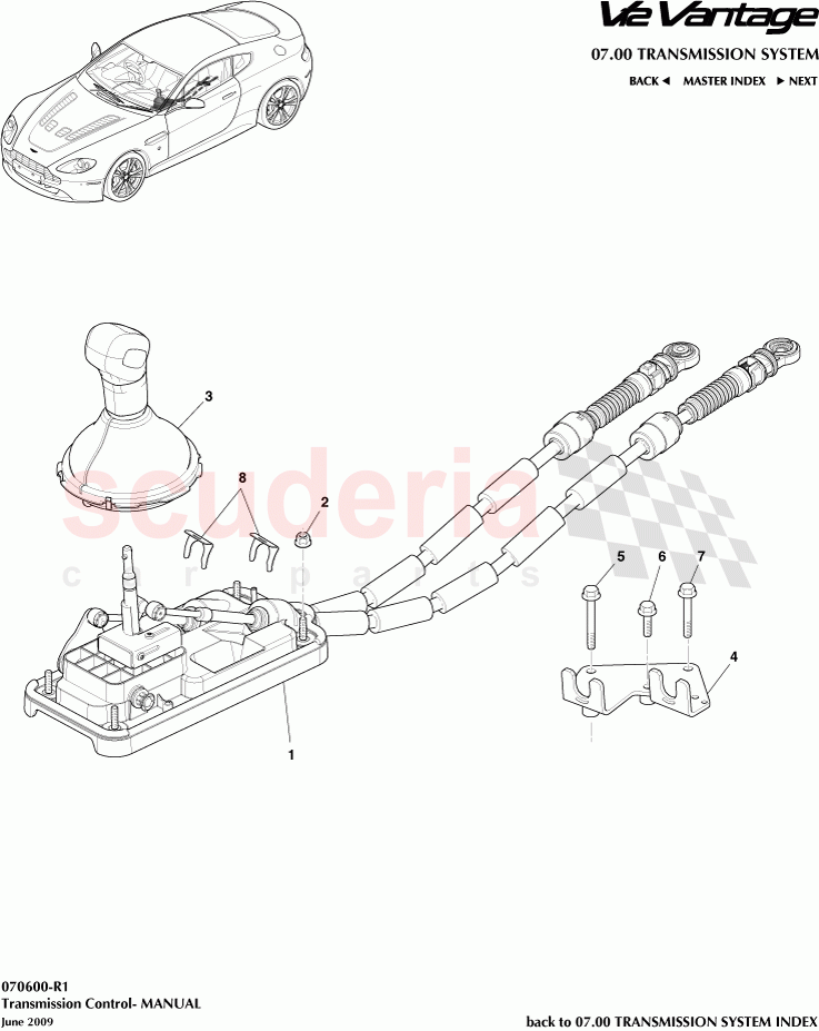 Transmission Control (Manual) of Aston Martin Aston Martin V12 Vantage