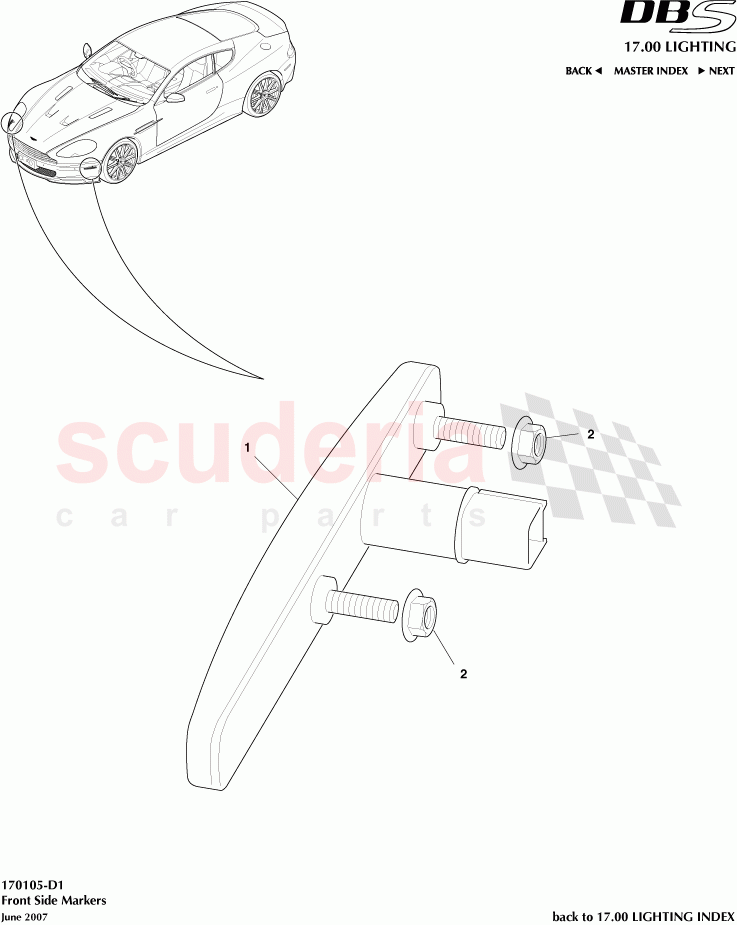 Front Side Markers of Aston Martin Aston Martin DBS V12