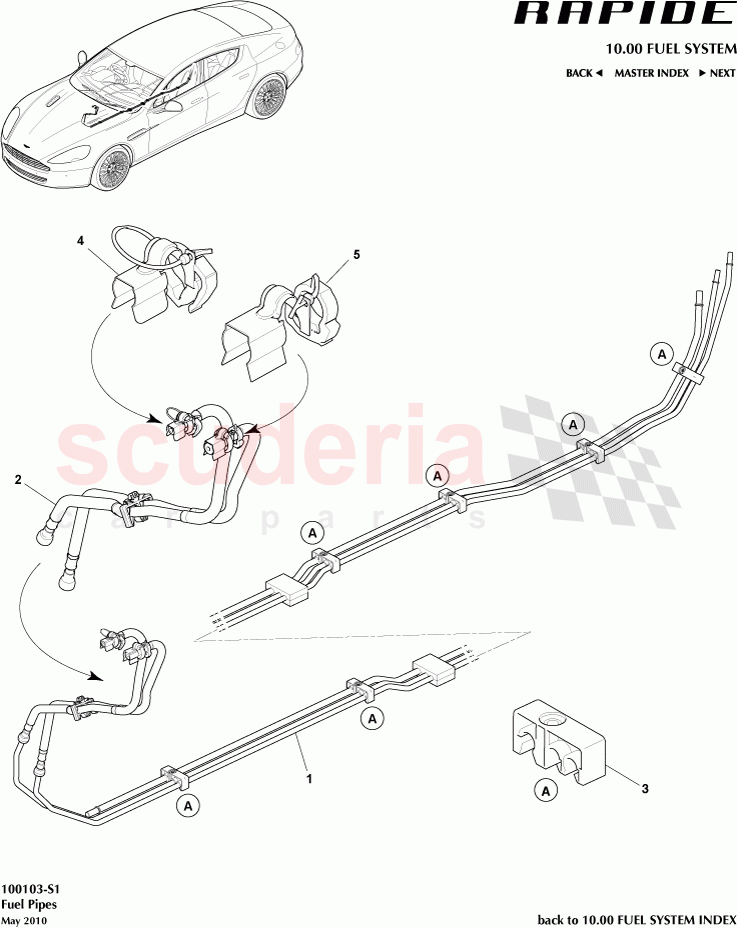 Fuel Pipes of Aston Martin Aston Martin Rapide