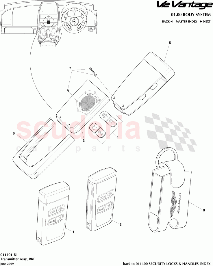 Transmitter Assembly, RKE of Aston Martin Aston Martin V12 Vantage