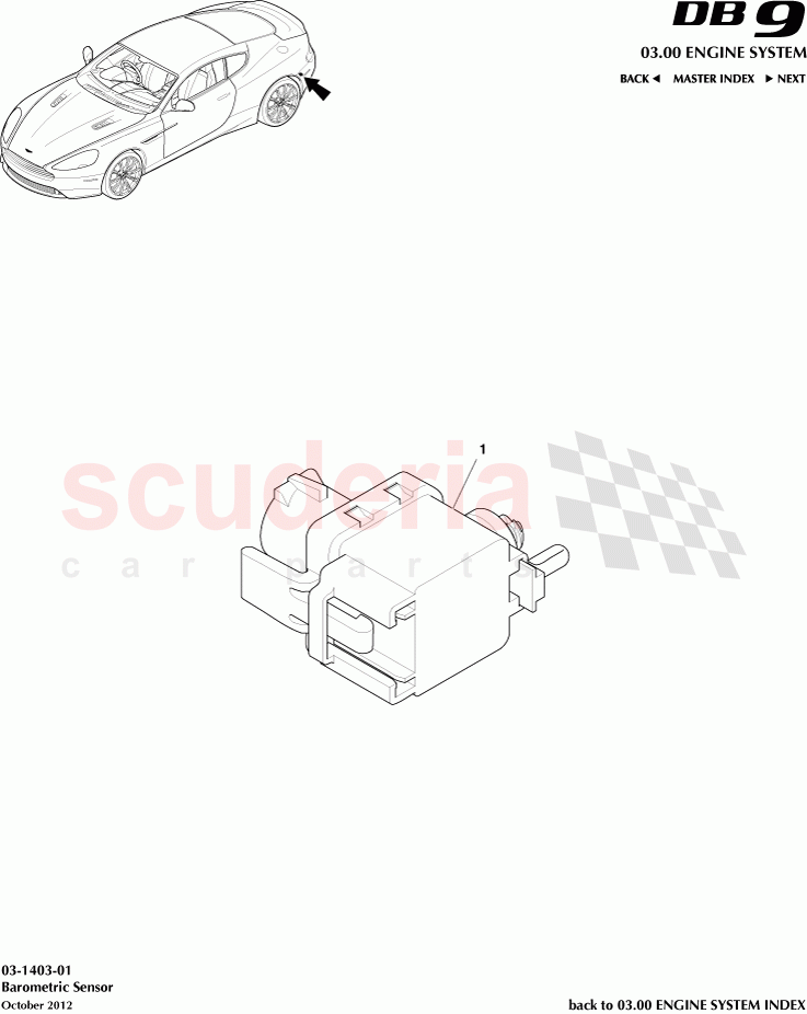 Barometric Sensor of Aston Martin Aston Martin DB9 (2013-2016)