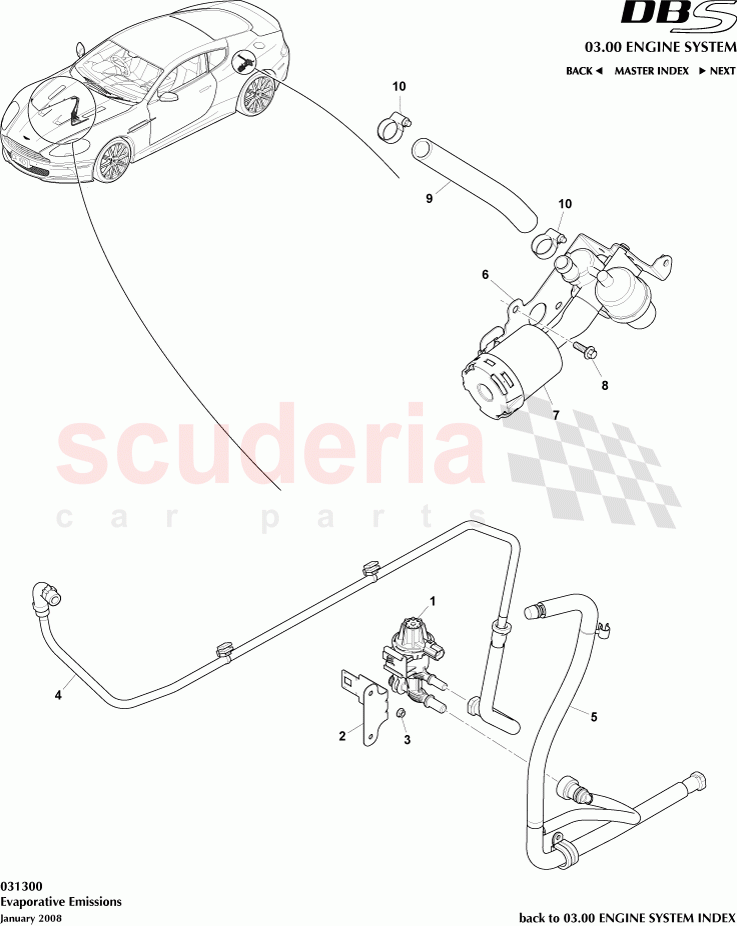 Evaporative Emissions of Aston Martin Aston Martin DBS V12