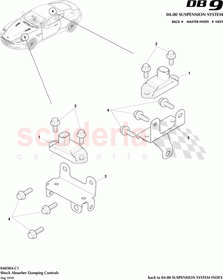 Shock Absorber Damping Controls of Aston Martin Aston Martin DB9 (2004-2012)