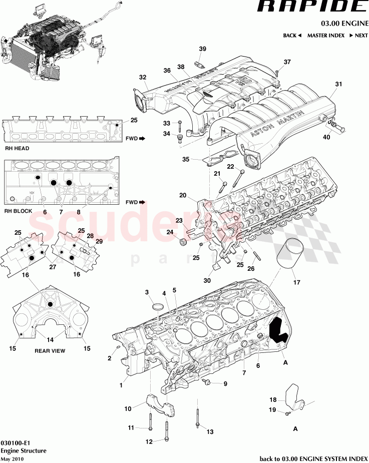 Engine Structure of Aston Martin Aston Martin Rapide