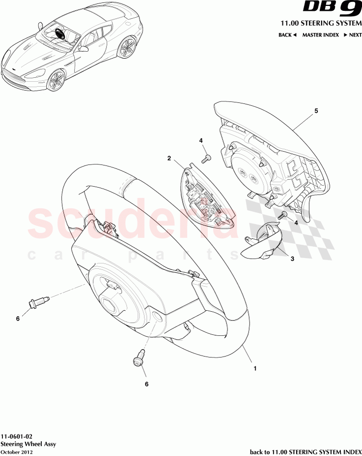 Steering Wheel Assembly of Aston Martin Aston Martin DB9 (2013-2016)