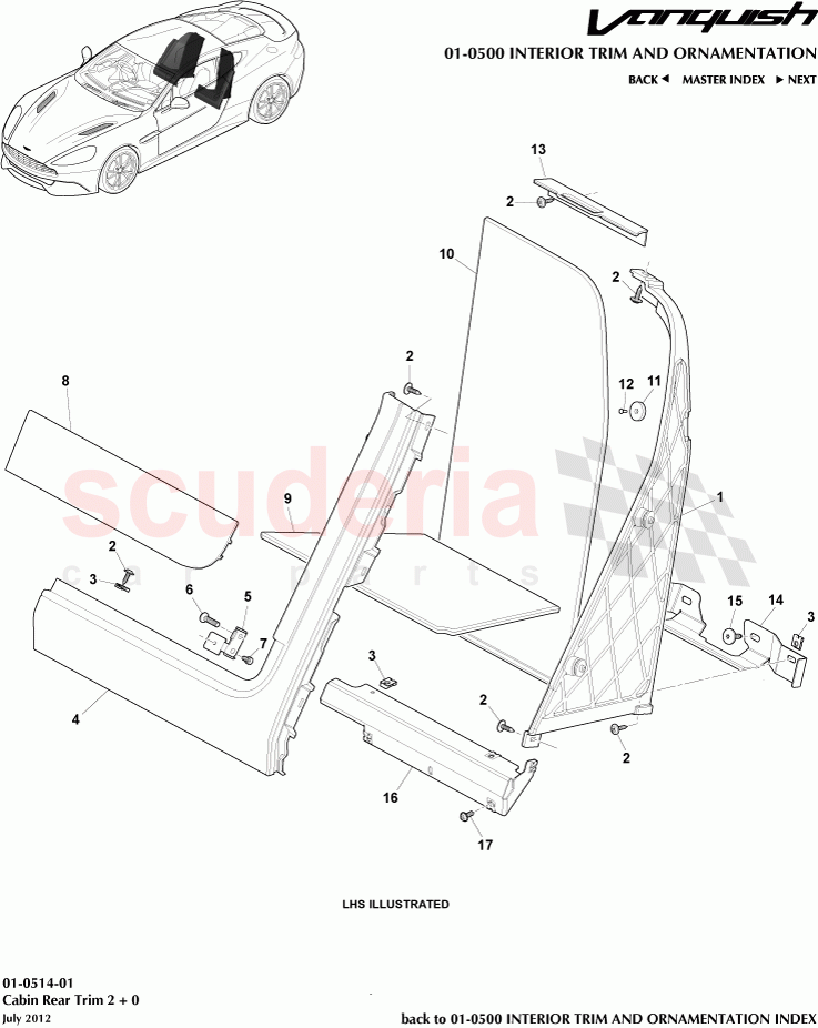 Cabin Rear Trim 2 + 0 of Aston Martin Aston Martin Vanquish (2012+)