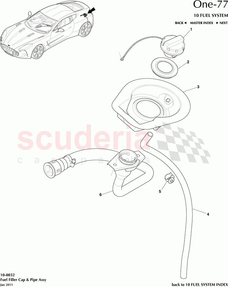 Fuel Filler Cap & Pipe Assembly of Aston Martin Aston Martin One-77