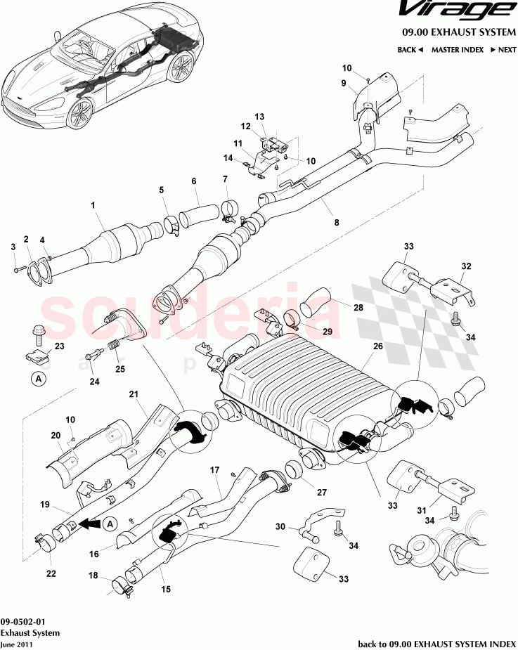 Exhaust System of Aston Martin Aston Martin Virage